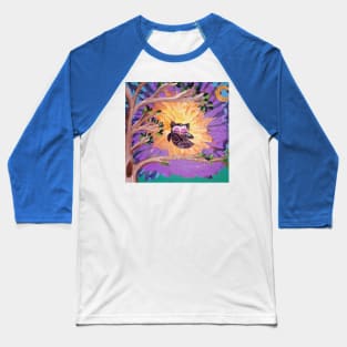 Tie Dye Sunrise Owl Baseball T-Shirt